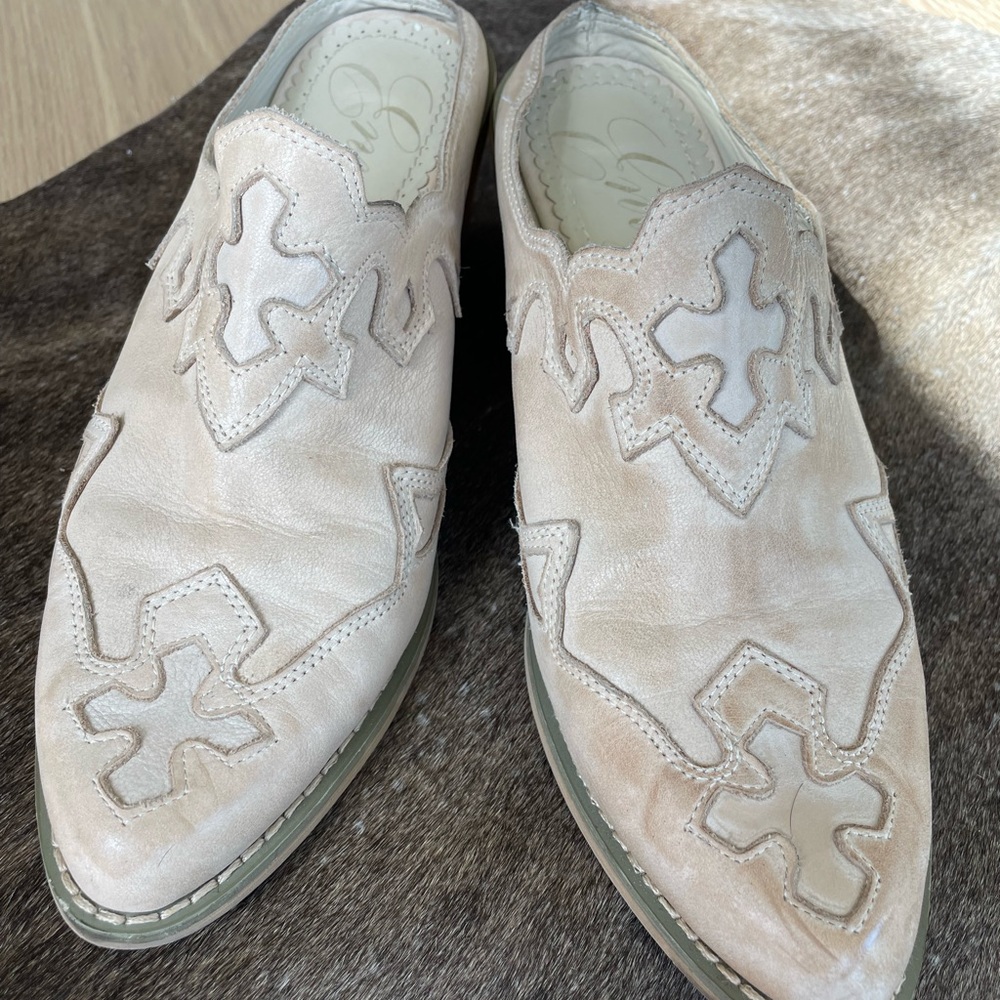 Envy slide on boots in Ivory. Like new, worn 4 times.